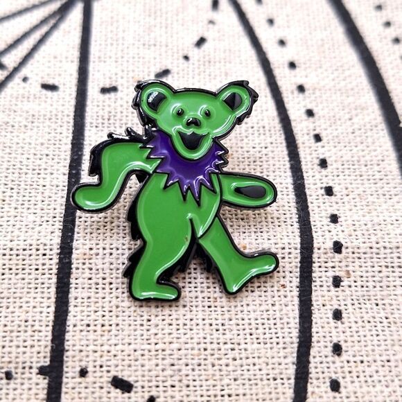 Grateful dead bear stick pin lapel accessory fashion statement - Picture 1 of 4